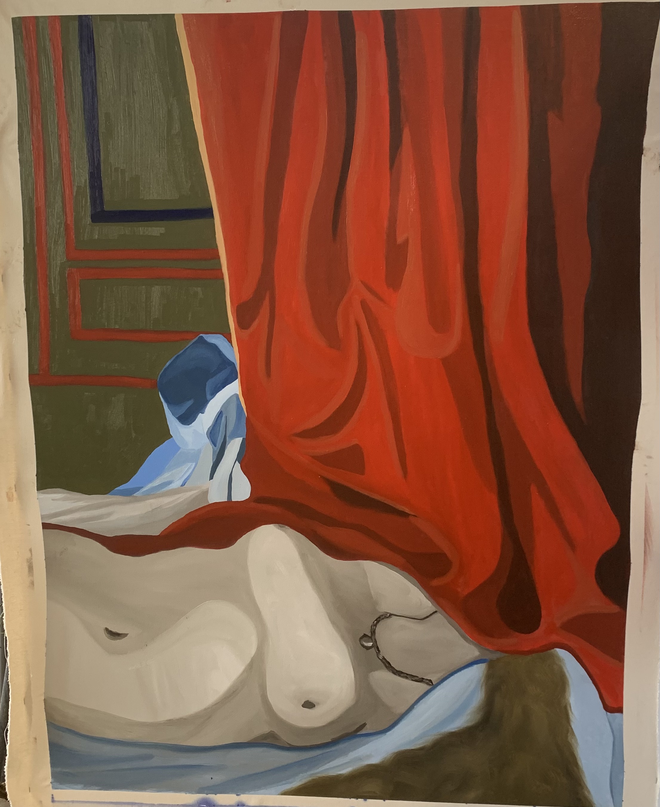 Repaint of L'Odalisque à l'esclave, oil on canvas 2023